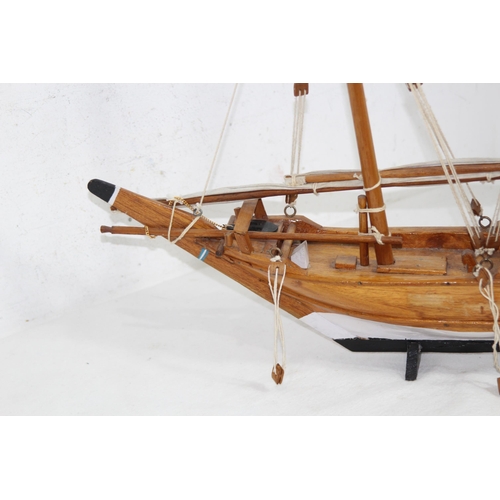 622 - WOODEN MODEL OF A SAILING SHIP
56 X 43CM