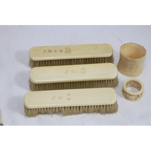 628 - ANTIQUE BRUSH SET ETC