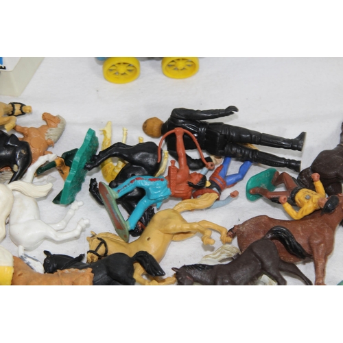 703 - QUANTITY OF VINTAGE TEMPO FIGURES & HORSES etc