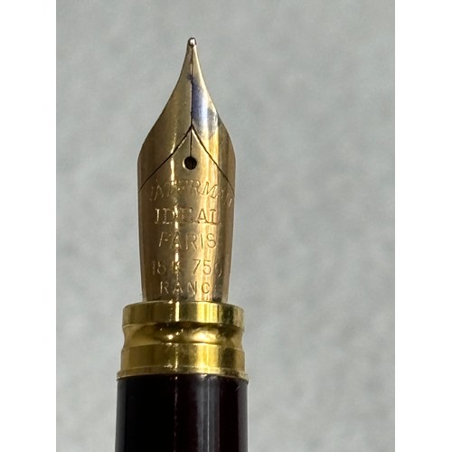 1191 - 18CT GOLD NIBBED CASED WATERMAN OF PARIS FOUNTAIN PEN