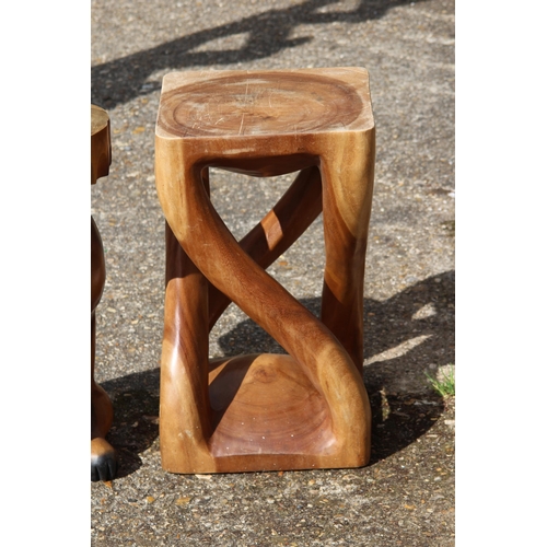 8 - 2 X UNUSUAL ORGANIC WOODEN SIDE TABLES
30 X 30 X 51CM