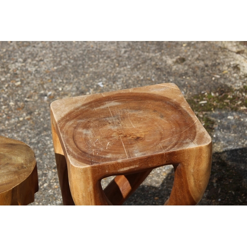 8 - 2 X UNUSUAL ORGANIC WOODEN SIDE TABLES
30 X 30 X 51CM