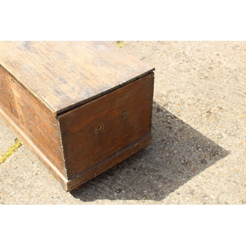 100 - ANTIQUE PINE TRUNK DATED 1843
76 X 48 X 48CM