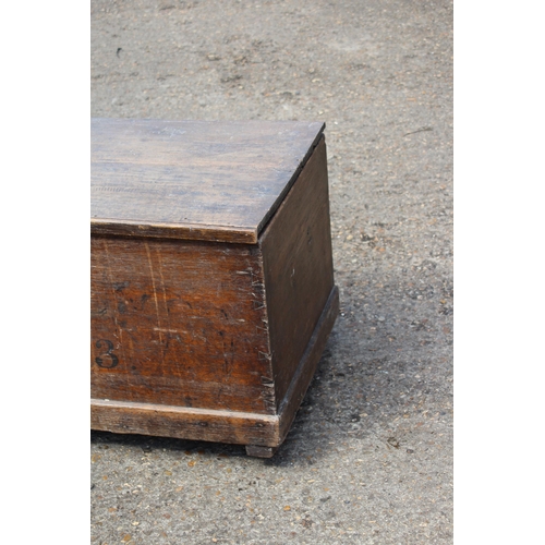 100 - ANTIQUE PINE TRUNK DATED 1843
76 X 48 X 48CM