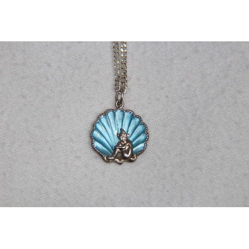 1007 - SILVER AND ENAMEL PENDANT NECKLACE