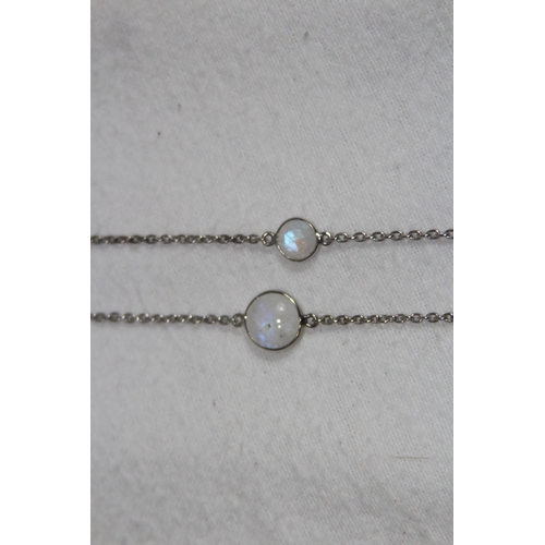 1008 - SILVER AND MOONSTONE NECKLACE AND BRACELET SET