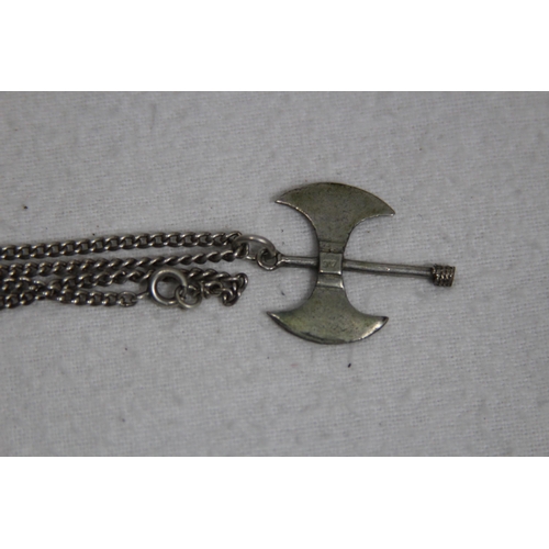 1018 - NORDIC AXE SILVER PENDANT NECKLACE