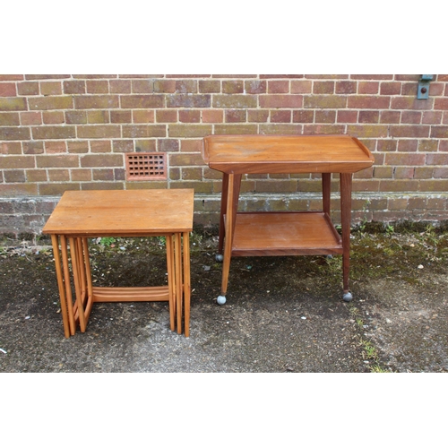 12 - REMPLOY ELM TEA TROLLEY AND NEST OF TABLES
75 X 45 X 71CM