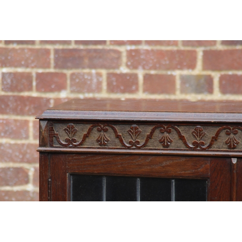 3 - VINTAGE OAK LEAD GLAZED BOOKCASE
88 x 28 x 121cm