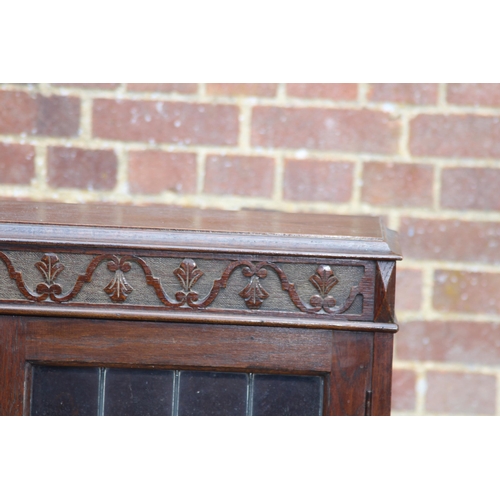 3 - VINTAGE OAK LEAD GLAZED BOOKCASE
88 x 28 x 121cm