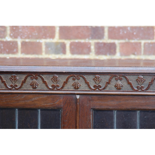 3 - VINTAGE OAK LEAD GLAZED BOOKCASE
88 x 28 x 121cm