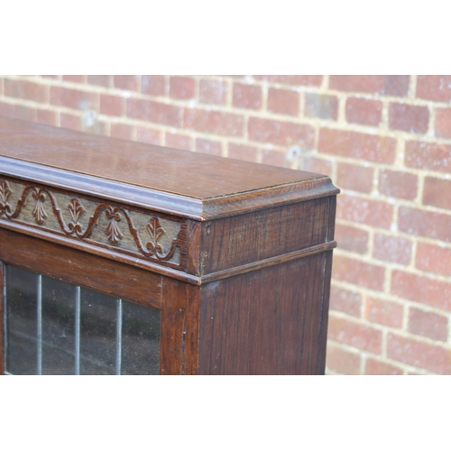 3 - VINTAGE OAK LEAD GLAZED BOOKCASE
88 x 28 x 121cm