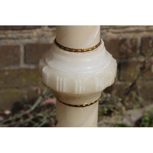 58 - PAIR OF ALABASTER PILLARS 
101CM