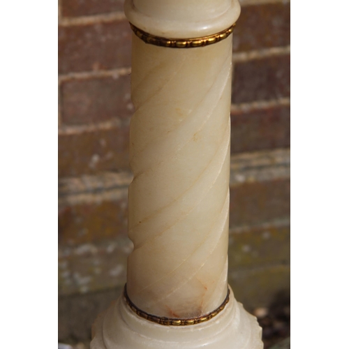 58 - PAIR OF ALABASTER PILLARS 
101CM