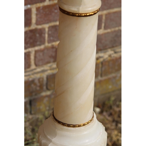 58 - PAIR OF ALABASTER PILLARS 
101CM