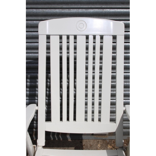 92 - PAIR OF HERLEY WOODEN RECLINING GARDEN CHAIRS 
65 X 51 X 109CM