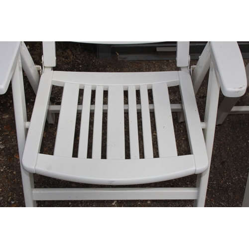 92 - PAIR OF HERLEY WOODEN RECLINING GARDEN CHAIRS 
65 X 51 X 109CM