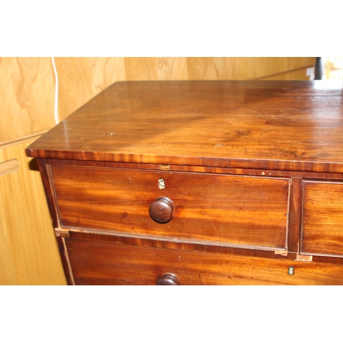 94 - VICTORIAN MAHOGANY CHEST OF DRAWERS 
110 X 50 X 110CM