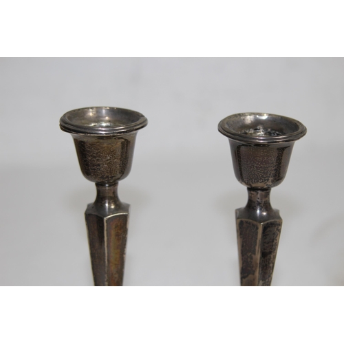 1143 - PAIR OF SILVER CANDLESTICKS WEIGHTED - CHESTER 1920 - CLARK AND SEWELL