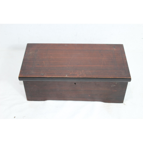 638 - ANTIQUE MUSIC BOX 
35 X 18 X 13CM