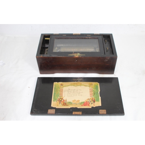 638 - ANTIQUE MUSIC BOX 
35 X 18 X 13CM