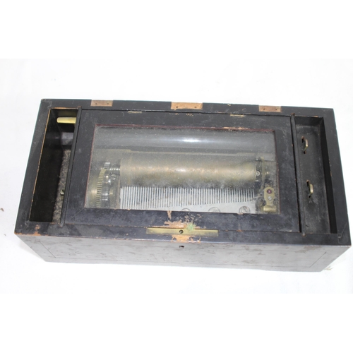 638 - ANTIQUE MUSIC BOX 
35 X 18 X 13CM