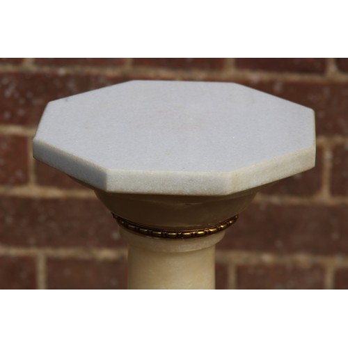 58 - PAIR OF ALABASTER PILLARS 
101CM