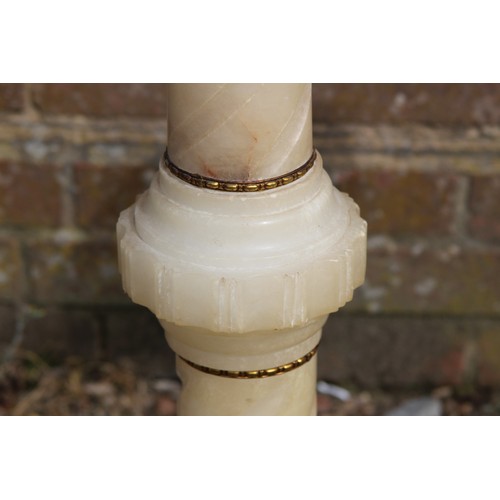 58 - PAIR OF ALABASTER PILLARS 
101CM