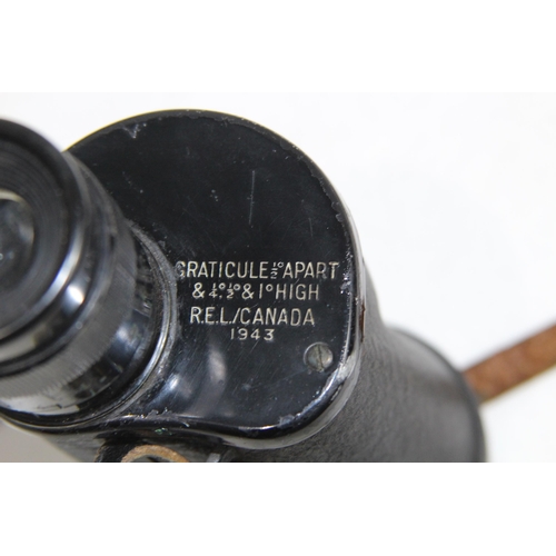 841 - PAIR OF  WW2 MILITARY BINOCULARS  1943