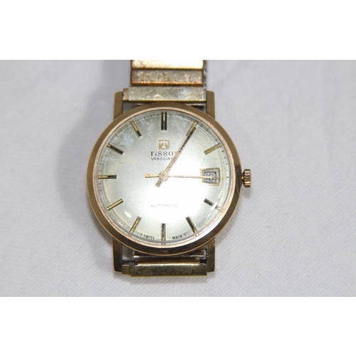 1155 - VINTAGE 9CT GOLD TISSOT VISODATE GENTLEMENS WATCH