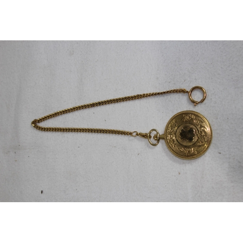 963 - CATOREX GOLD TONE FOB WATCH AND CHAIN