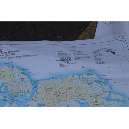 850 - 2 x VINTAGE FALKLANDS OPERATION CORPORATE MAPS