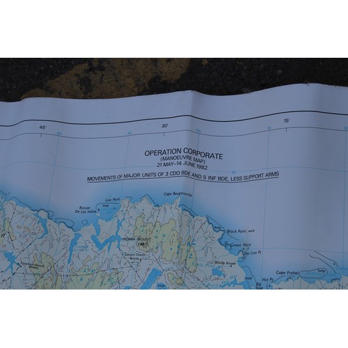 850 - 2 x VINTAGE FALKLANDS OPERATION CORPORATE MAPS