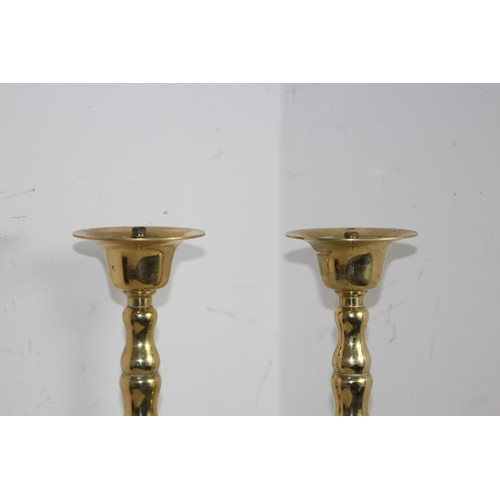 280 - PAIR OF BRASS  CHURCH CANDLE STICKS
64CM