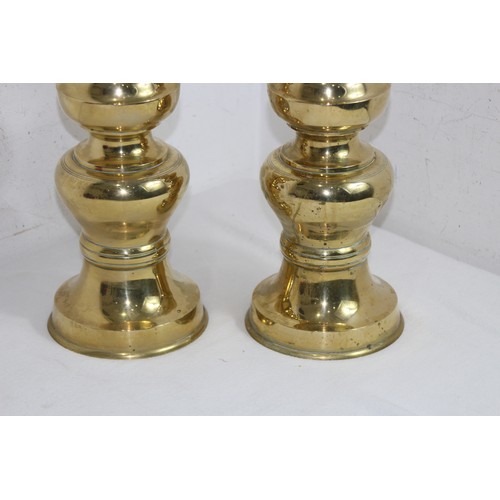 280 - PAIR OF BRASS  CHURCH CANDLE STICKS
64CM