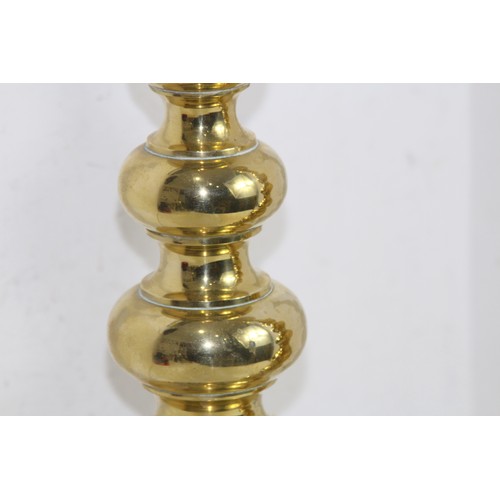 280 - PAIR OF BRASS  CHURCH CANDLE STICKS
64CM