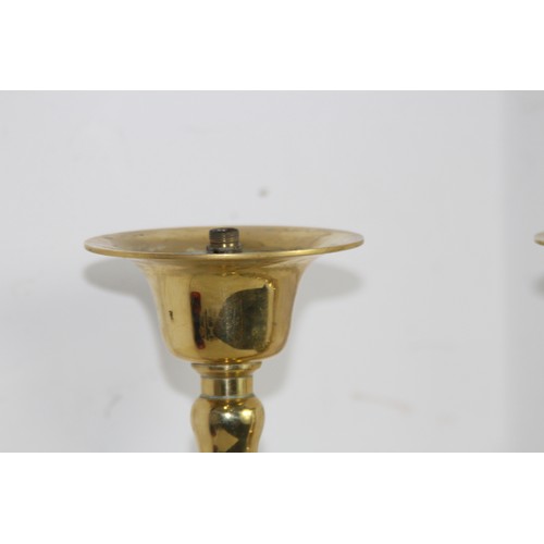 280 - PAIR OF BRASS  CHURCH CANDLE STICKS
64CM