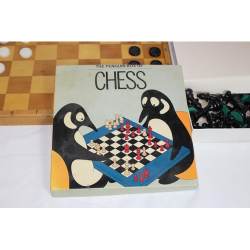 588 - QUANTITY OF CHESS SET AND DRAUGHTS