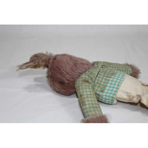 596 - 2 X VINTAGE CHILDS RABBIT TEDDY BEARS
