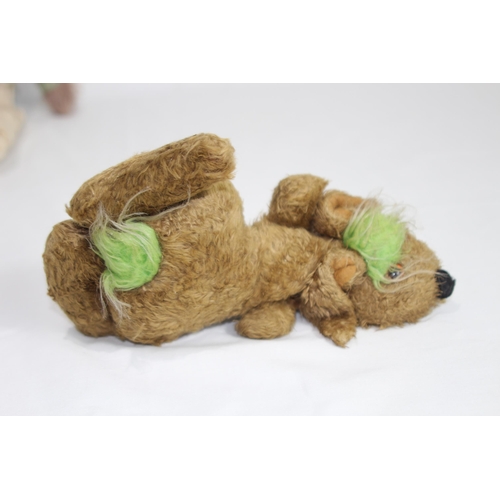 596 - 2 X VINTAGE CHILDS RABBIT TEDDY BEARS