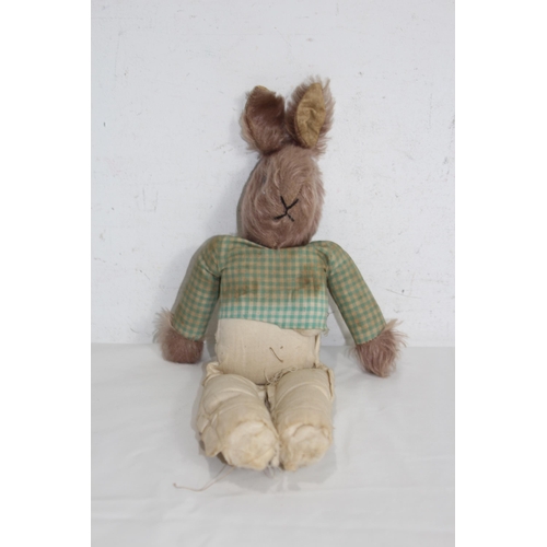 596 - 2 X VINTAGE CHILDS RABBIT TEDDY BEARS