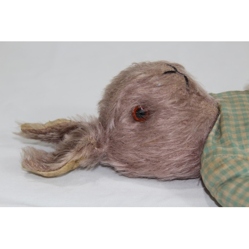 596 - 2 X VINTAGE CHILDS RABBIT TEDDY BEARS