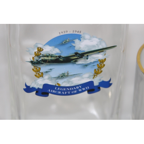 760 - DECANTER AND GLASSES CELEBRATING WWII AIRCRAFT - STOPPER A/F
23CM