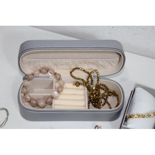 423 - BOX OF COSTUME JEWELLERY INCLUDING SILVER