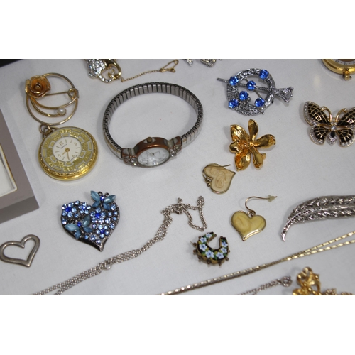 423 - BOX OF COSTUME JEWELLERY INCLUDING SILVER