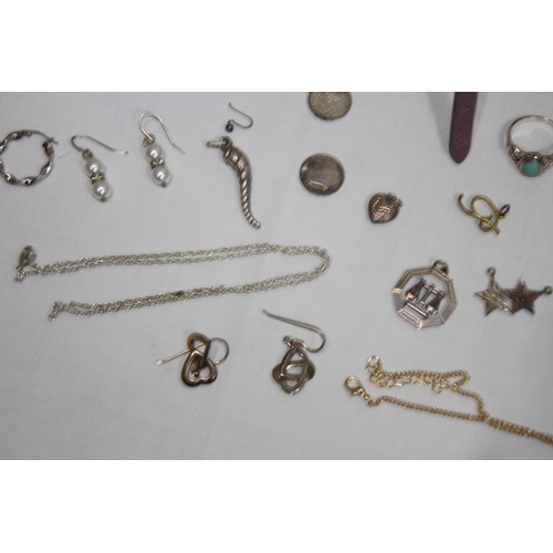 423 - BOX OF COSTUME JEWELLERY INCLUDING SILVER