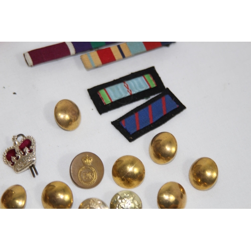 761 - QUANTITY OF MILITARY ITEMS INCLUDING CITATION, BADGES, BUTTONS ETC