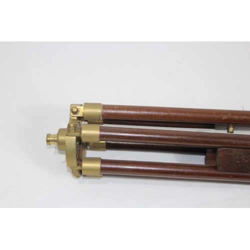438 - NAUTICALIA BRASS TELESCOPE ON TRIPOD BASE