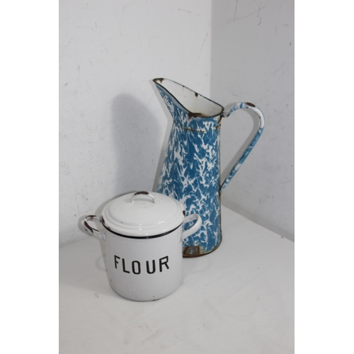 441 - 2 PIECES OF VINTAGE ENAMELWARE
38CM