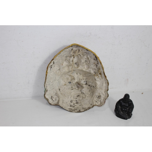 446 - QUANTITY OF VINTAGE EASTERN MASKS AND BUDDA
30 X 25CM